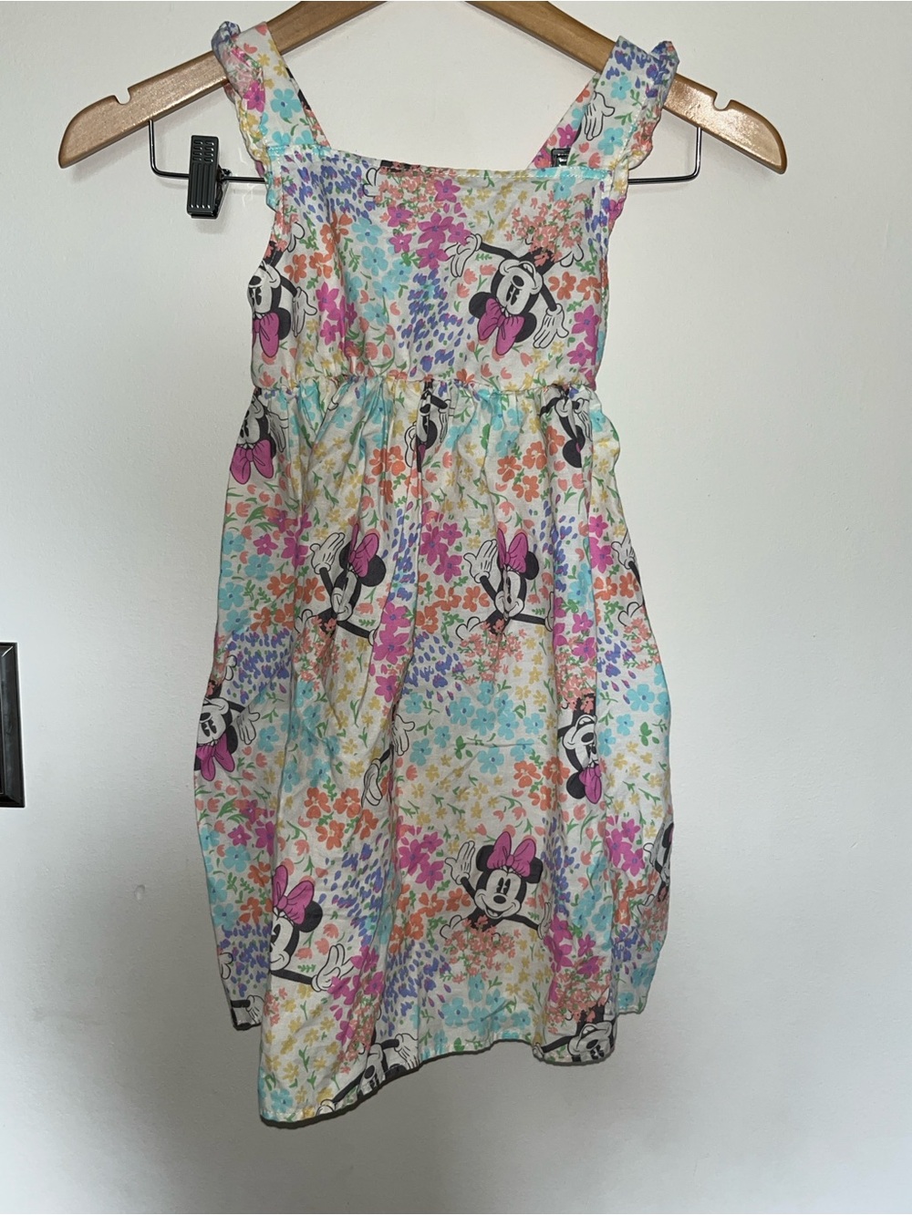 Disney Girls' Minnie Mouse Floral Sundress - White Multi